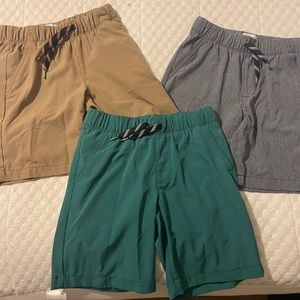 Old Navy Boys 3-Pack Pull-On Shorts in Tan, Gray, and Teal